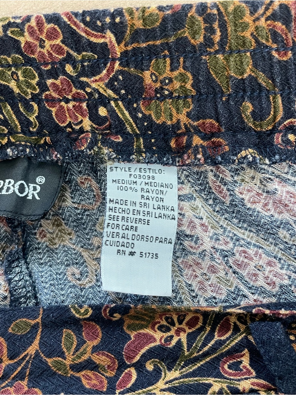 Sag Harbor Vintage Maxi Skirt M Floral Paisley Whimsy Goth Dark Academia 90s - Picture 4 of 8